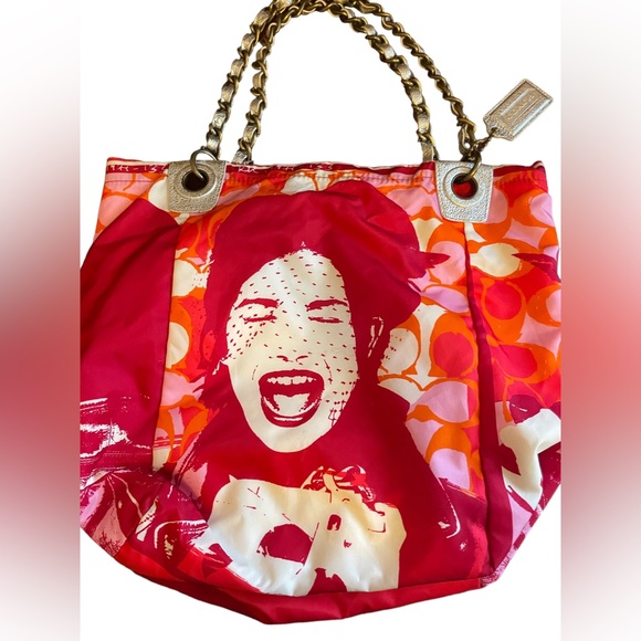 Coach Laughing Girl Nylon Tote - Picture 1 of 7